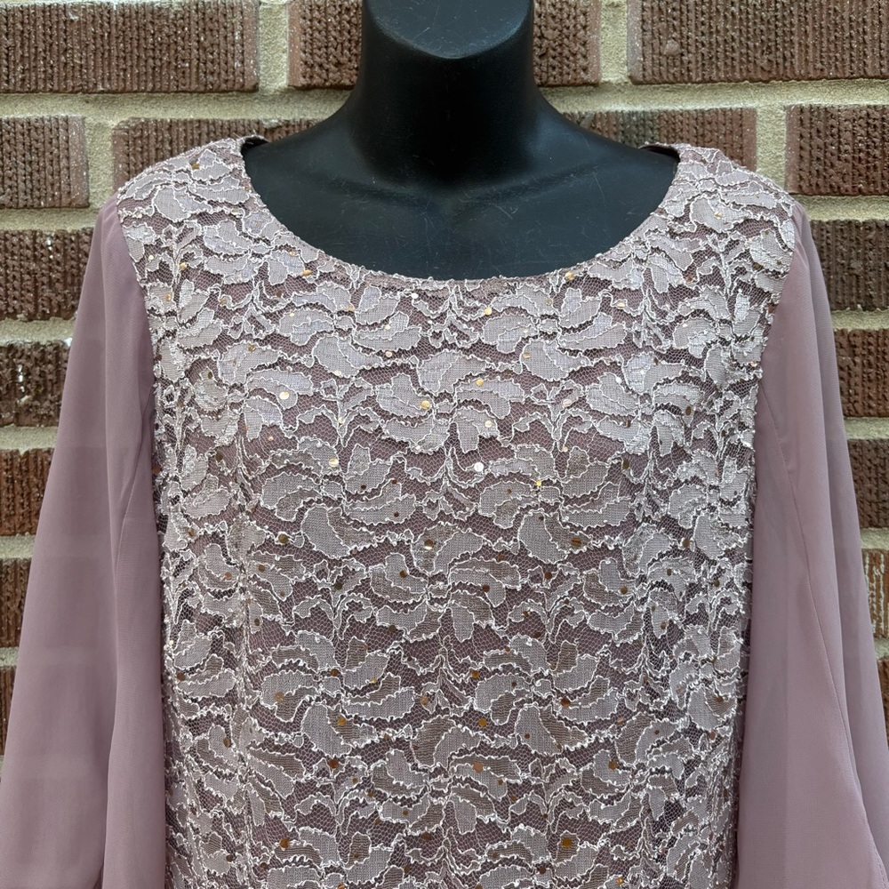Connected Apparel NWT Womens Sz 14 Lace Overlay Sequined Cocktail Party Dress - Picture 3 of 13